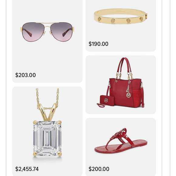 ~Michael Kors-Esque Red Tote Bag & Wallet Set w/Gold Tone “M” Hardware~ - Picture 6 of 14